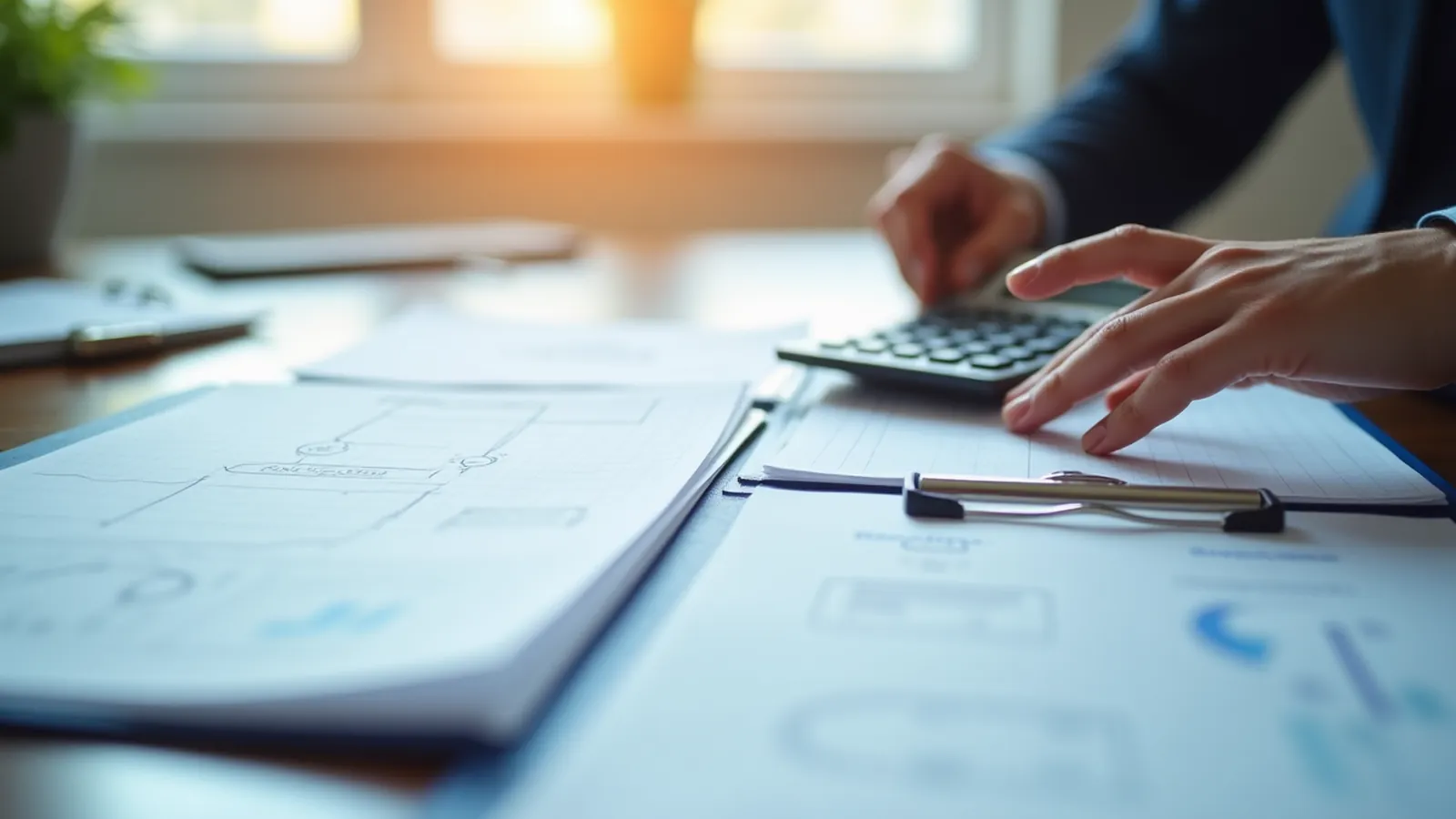 Two folders pairing finance and operations lead magnet adaptations on a desk.