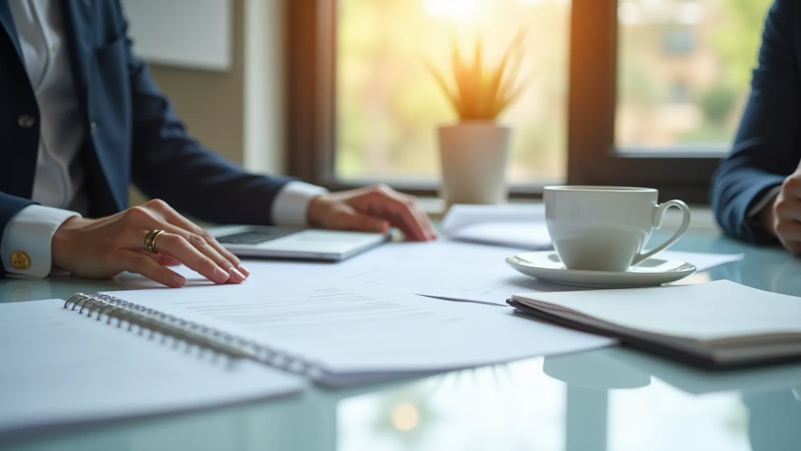 Blank pages and a ruler on a sunlit desk suggest planning lead magnet size